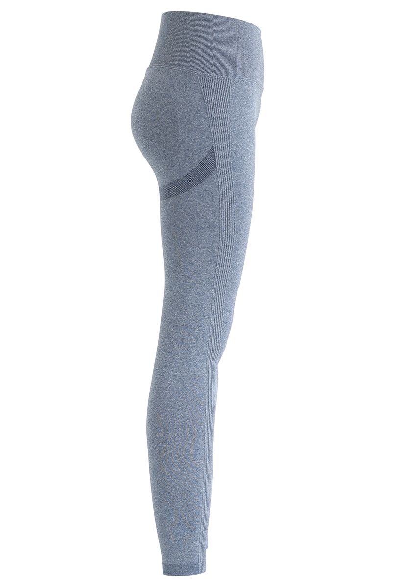 Butt Lift High-Rise Fitted Leggings in Dusty Blue