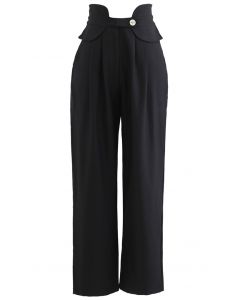 High-Waisted Tapered Pants in Black