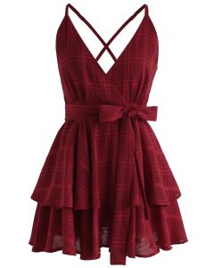 Dare To Dream - Mini robe camisole avec dos croisé - Rouge