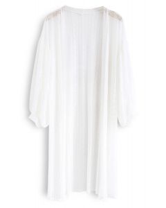 Somewhere to Love Lace Longline Kimono in White